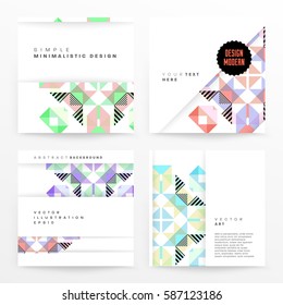 Memphis Geometric background Template for covers, flyers, banners, posters and placards, may be used for presentations and books, EPS10 vector illustration