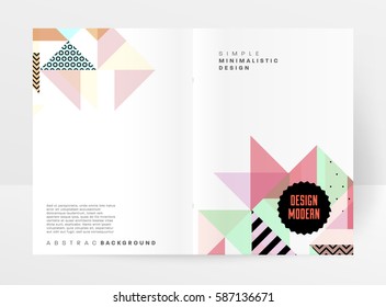 Memphis Geometric background Template for covers, flyers, banners, posters and placards, may be used for presentations and books, EPS10 vector illustration