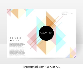 Memphis Geometric background Template for covers, flyers, banners, posters and placards, may be used for presentations and books, EPS10 vector illustration