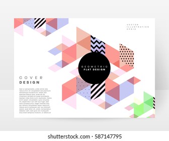 Memphis Planilla de fondo geométrico para cubiertas, volantes, pancartas, carteles y carteles, se puede usar para presentaciones y libros, ilustración del vector EPS10