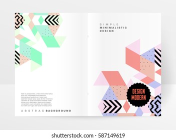 Memphis Geometric background Template for covers, flyers, banners, posters and placards, may be used for presentations and books, EPS10 vector illustration