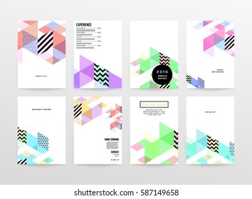 Memphis Geometrischer Hintergrund Vorlage für Cover, Flyer, Banner, Plakate und Plakate, kann für Präsentationen und Bücher verwendet werden, EPS10 Vektorgrafik