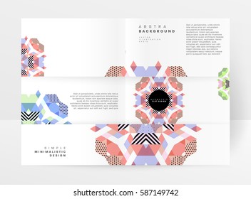 Memphis Geometric background Template for covers, flyers, banners, posters and placards, may be used for presentations and books, EPS10 vector illustration