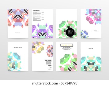 Memphis Geometric background Template for covers, flyers, banners, posters and placards, may be used for presentations and books, EPS10 vector illustration