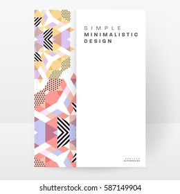 Memphis Geometric background Template for covers, flyers, banners, posters and placards, may be used for presentations and books, EPS10 vector illustration