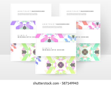 Memphis Geometric background Template for covers, flyers, banners, posters and placards, may be used for presentations and books, EPS10 vector illustration