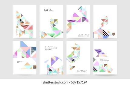 Memphis Geometric background Template for covers, flyers, banners, posters and placards, may be used for presentations and books, EPS10 vector illustration