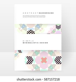 Memphis Geometric background Template for covers, flyers, banners, posters and placards, may be used for presentations and books, EPS10 vector illustration