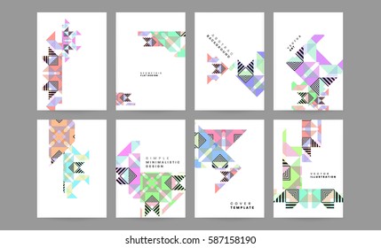 Memphis Geometric background Template for covers, flyers, banners, posters and placards, may be used for presentations and books, EPS10 vector illustration