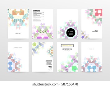 Memphis Geometric background Template for covers, flyers, banners, posters and placards, may be used for presentations and books, EPS10 vector illustration