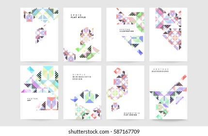 Memphis Geometric background Template for covers, flyers, banners, posters and placards, may be used for presentations and books, EPS10 vector illustration