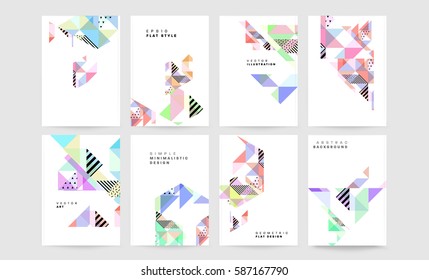Memphis Geometric background Template for covers, flyers, banners, posters and placards, may be used for presentations and books, EPS10 vector illustration