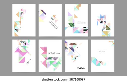 Memphis Geometric background Template for covers, flyers, banners, posters and placards, may be used for presentations and books, EPS10 vector illustration