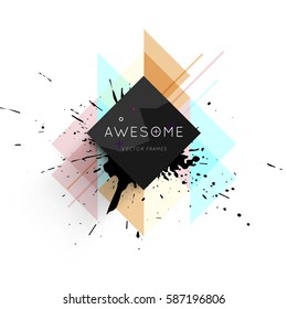 Memphis Geometric background Template for covers, flyers, banners, posters and placards, may be used for presentations and books, EPS10 vector illustration