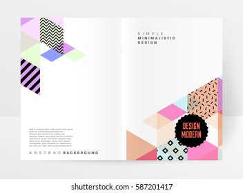 Memphis Geometric background Template for covers, flyers, banners, posters and placards, may be used for presentations and books, EPS10 vector illustration