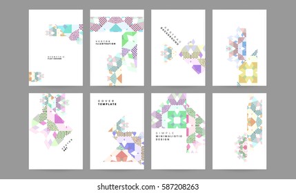 Memphis Geometric background Template for covers, flyers, banners, posters and placards, may be used for presentations and books, EPS10 vector illustration
