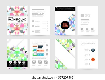 Memphis Geometric background Template for covers, flyers, banners, posters and placards, may be used for presentations and books, EPS10 vector illustration