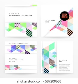 Memphis Geometric background Template for covers, flyers, banners, posters and placards, may be used for presentations and books, EPS10 vector illustration