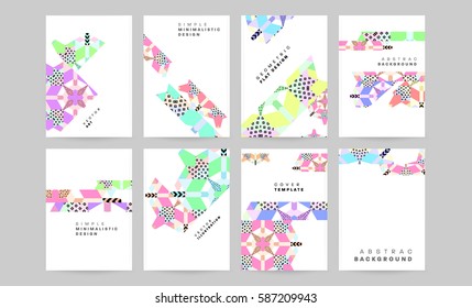 Memphis Geometric background Template for covers, flyers, banners, posters and placards, may be used for presentations and books, EPS10 vector illustration
