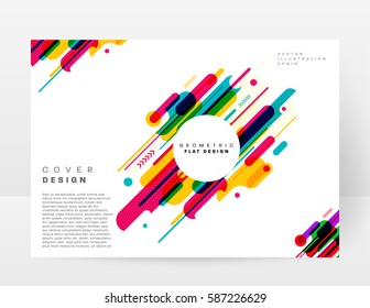 Memphis Geometric background Template for covers, flyers, banners, posters and placards, may be used for presentations and books, EPS10 vector illustration