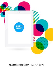 Memphis Geometric background Template for covers, flyers, banners, posters and placards, may be used for presentations and books, EPS10 vector illustration