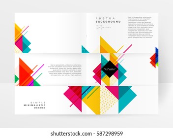 Memphis Geometric background Template for covers, flyers, banners, posters and placards, may be used for presentations and books, EPS10 vector illustration