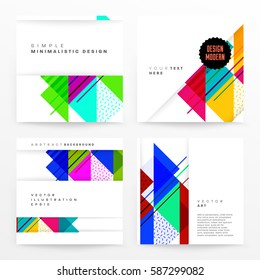 Memphis Geometric background Template for covers, flyers, banners, posters and placards, may be used for presentations and books, EPS10 vector illustration