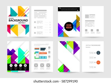 Memphis Geometric background Template for covers, flyers, banners, posters and placards, may be used for presentations and books, EPS10 vector illustration