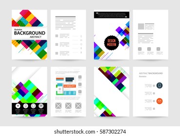 Memphis Geometric background Template for covers, flyers, banners, posters and placards, may be used for presentations and books, EPS10 vector illustration