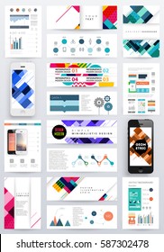 Memphis Geometric background Template for covers, flyers, banners, posters and placards, may be used for presentations and books, EPS10 vector illustration