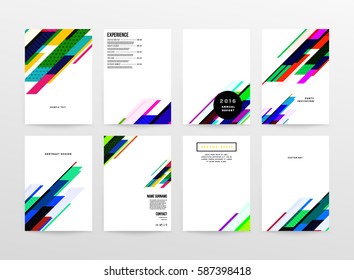 Memphis Geometric background Template for covers, flyers, banners, posters and placards, may be used for presentations and books, EPS10 vector illustration