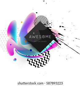 Memphis Geometric background Template for covers, flyers, banners, posters and placards, may be used for presentations and books, EPS10 vector illustration