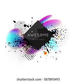 Memphis Geometric background Template for covers, flyers, banners, posters and placards, may be used for presentations and books, EPS10 vector illustration