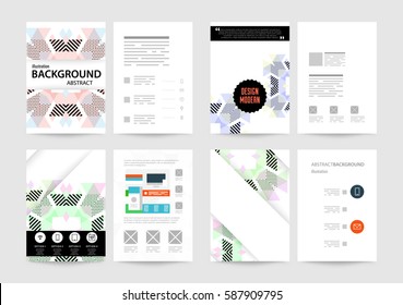 Memphis Geometric background Template for covers, flyers, banners, posters and placards, may be used for presentations and books, EPS10 vector illustration