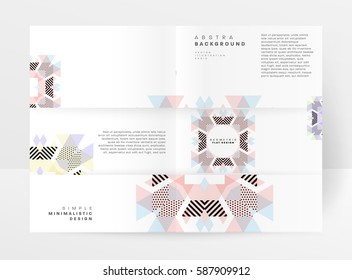 Memphis Geometric background Template for covers, flyers, banners, posters and placards, may be used for presentations and books, EPS10 vector illustration