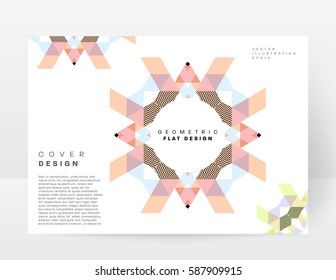 Memphis Geometric background Template for covers, flyers, banners, posters and placards, may be used for presentations and books, EPS10 vector illustration