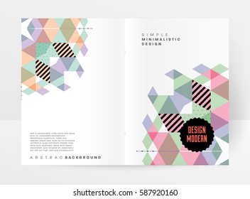 Memphis Geometric background Template for covers, flyers, banners, posters and placards, may be used for presentations and books, EPS10 vector illustration