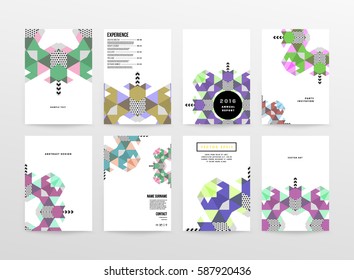 Memphis Geometric background Template for covers, flyers, banners, posters and placards, may be used for presentations and books, EPS10 vector illustration