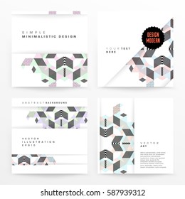 Memphis Geometric background Template for covers, flyers, banners, posters and placards, may be used for presentations and books, EPS10 vector illustration