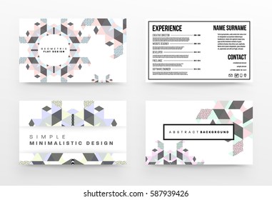 Memphis Geometric background Template for covers, flyers, banners, posters and placards, may be used for presentations and books, EPS10 vector illustration