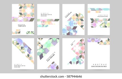 Memphis Geometric background Template for covers, flyers, banners, posters and placards, may be used for presentations and books, EPS10 vector illustration