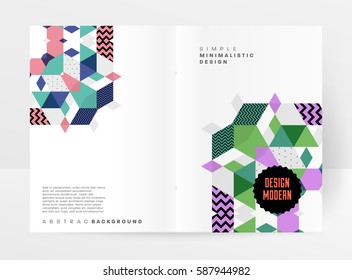 Memphis Geometric background Template for covers, flyers, banners, posters and placards, may be used for presentations and books, EPS10 vector illustration