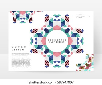 Memphis Geometric background Template for covers, flyers, banners, posters and placards, may be used for presentations and books, EPS10 vector illustration