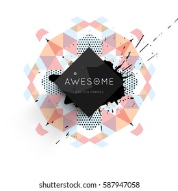 Memphis Geometric background Template for covers, flyers, banners, posters and placards, may be used for presentations and books, EPS10 vector illustration