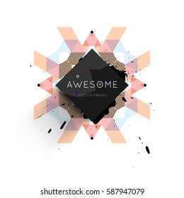 Memphis Geometric background Template for covers, flyers, banners, posters and placards, may be used for presentations and books, EPS10 vector illustration