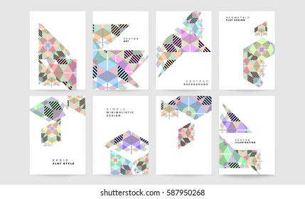 Memphis Geometric background Template for covers, flyers, banners, posters and placards, may be used for presentations and books, EPS10 vector illustration