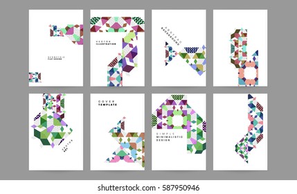 Memphis Geometric background Template for covers, flyers, banners, posters and placards, may be used for presentations and books, EPS10 vector illustration