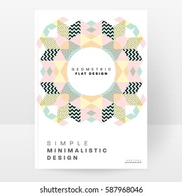 Memphis Geometric background Template for covers, flyers, banners, posters and placards, may be used for presentations and books, EPS10 vector illustration