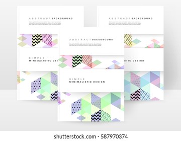 Memphis Geometric background Template for covers, flyers, banners, posters and placards, may be used for presentations and books, EPS10 vector illustration
