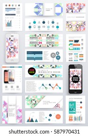 Memphis Geometric background Template for covers, flyers, banners, posters and placards, may be used for presentations and books, EPS10 vector illustration